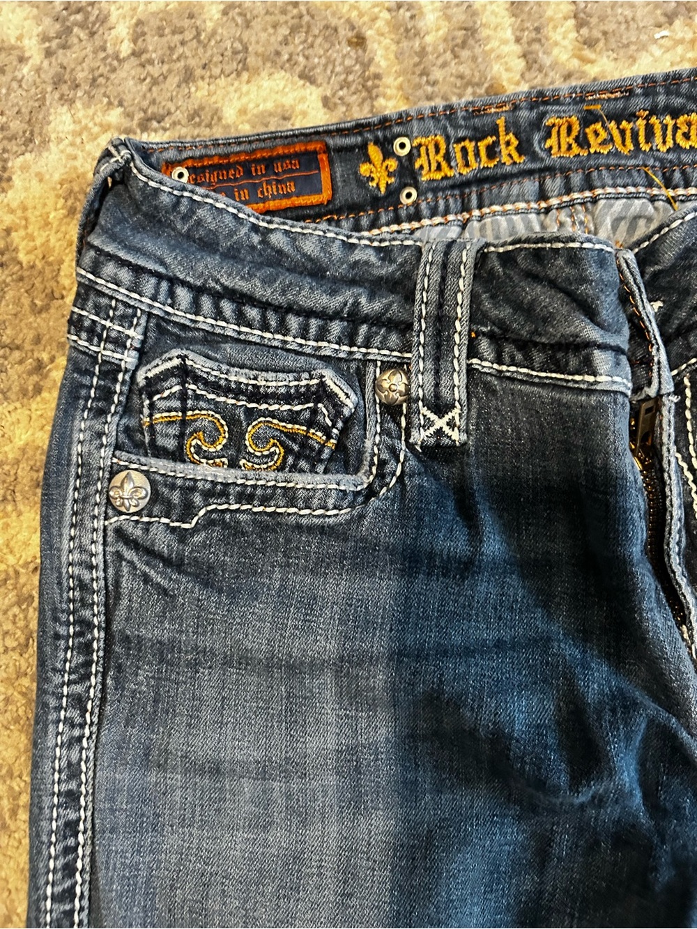Rock Revival Women’s Size 29 Dark Wash Bootcut Jeans Flap Pocket Stretch - Picture 5 of 5